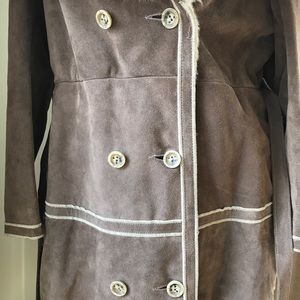 Vintage leather suede trench style jacket.